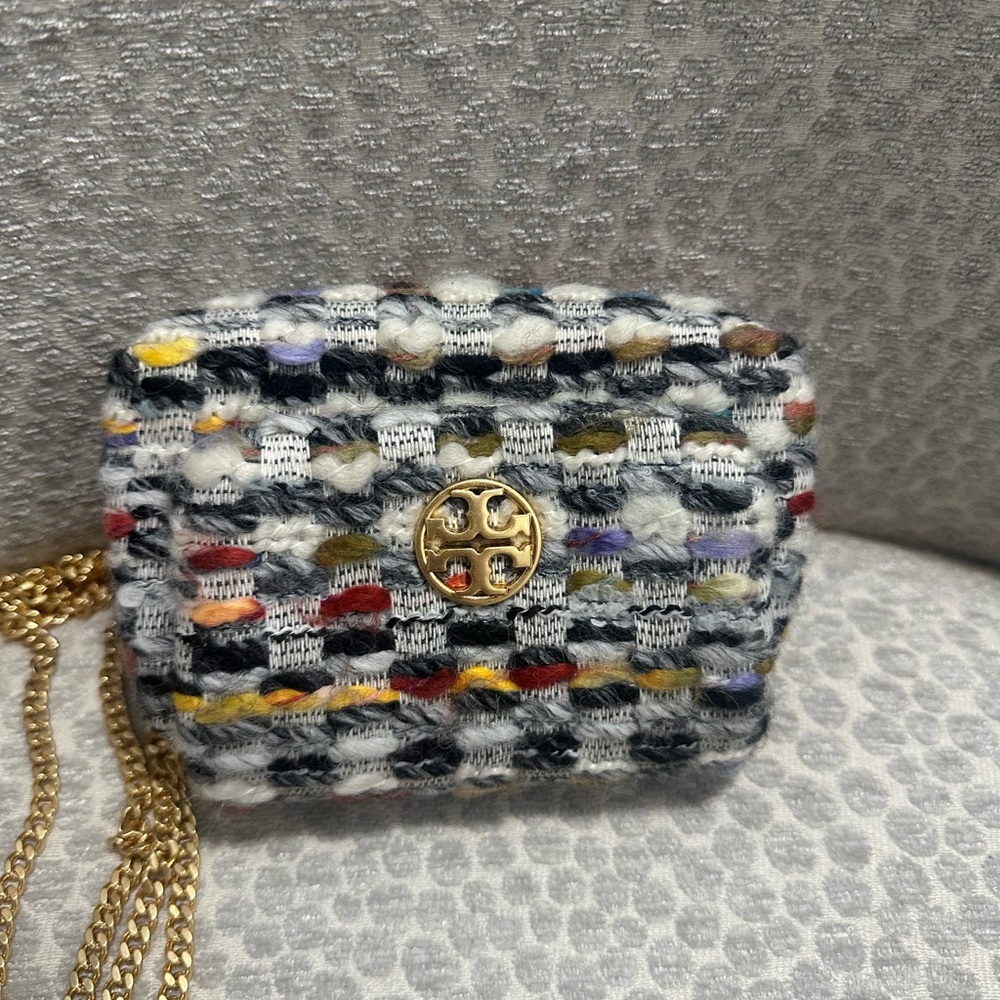 New Tory Burch Multicolor Tweed Crossbody Bag